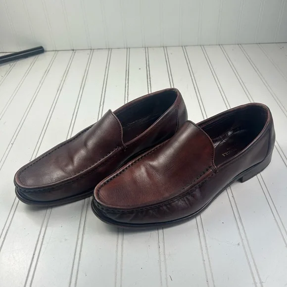 Bruno Magli Positano POSITANO Brown Slip On Penny Loafers Men’s Size 10 - Picture 9 of 10